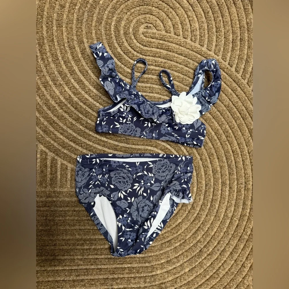 Janie and Jack Navy Floral Swimsuit 18-24 M